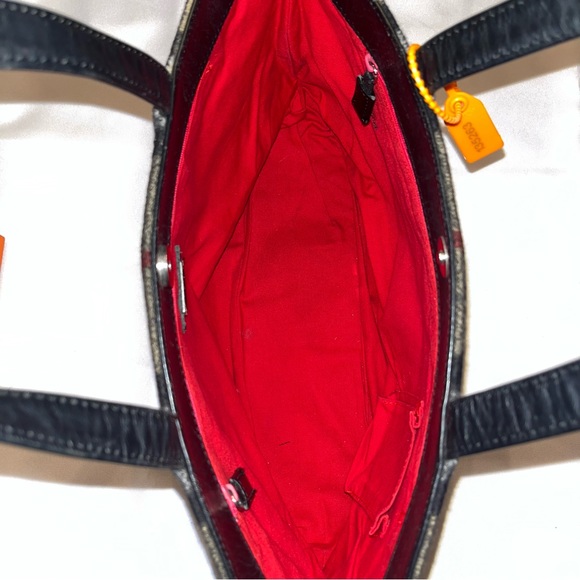 Burberrys Blue Label Wool Nova Check Tote VINTAGE Burberry Leather Trim - Picture 5 of 16